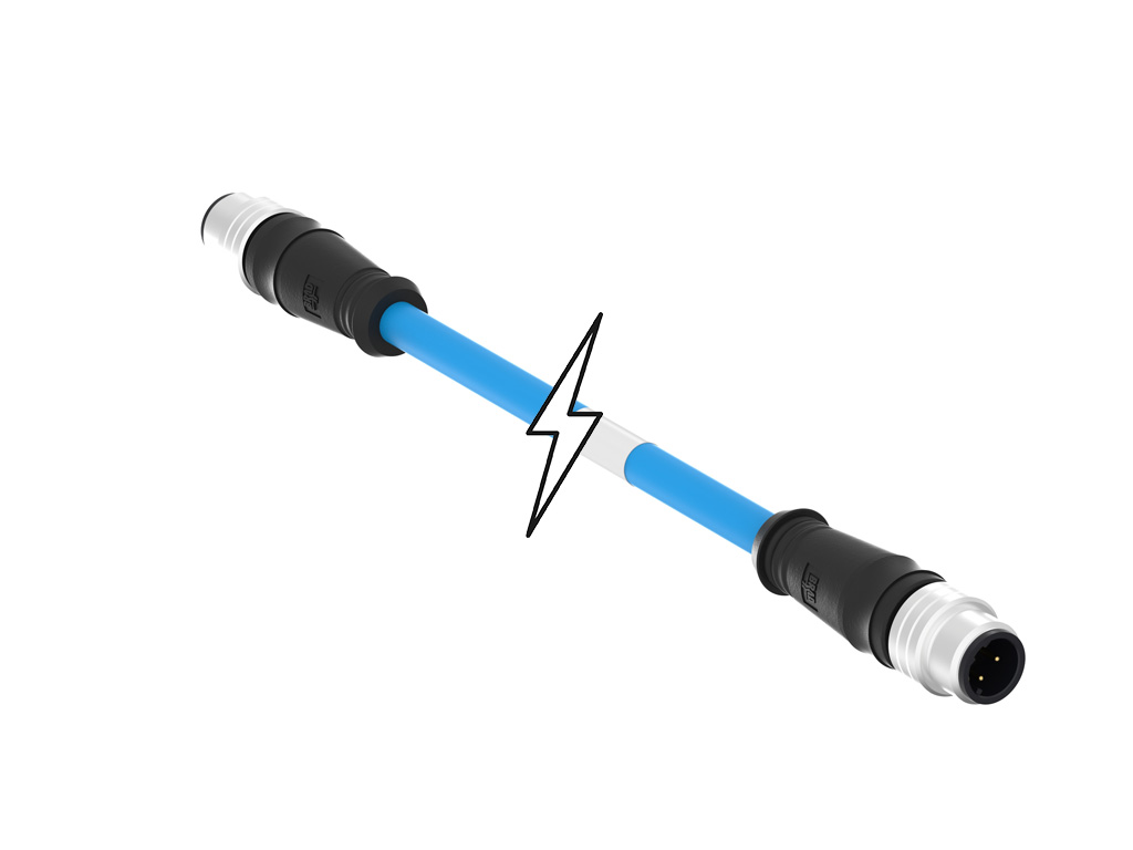 MOLEX 1201088130 Micro-Change (M12) Double-Ended Cordset, 4 Poles, D-Coded, Male (Straight) to Male (Straight), 24 AWG, Blue TPE Cable, 2.0m (6.56' ) Length, 6.99mm (.275") Diameter