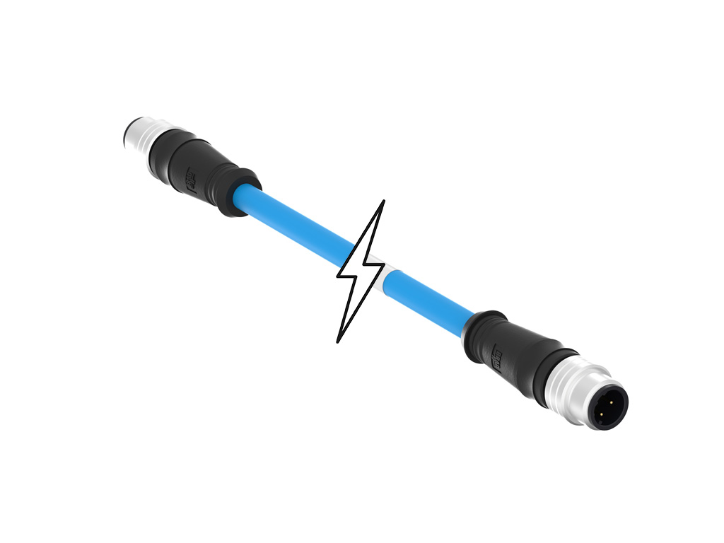 MOLEX 1201088131 Micro-Change (M12) Double-Ended Cordset, 4 Poles, D-Coded, Male (Straight) to Male (Straight), 24 AWG, Blue TPE Cable, 3.0m (9.84' ) Length, 6.99mm (.275") Diameter