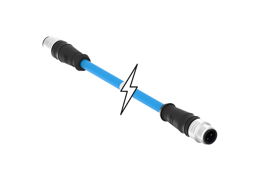 MOLEX 1201088182 Micro-Change (M12) Double-Ended Cordset, 4 Poles, D-Coded, Male (Straight) to Male (Straight), 24 AWG, Blue TPE Cable, 1.0m (3.28' ) Length, 6.99mm (.275") Diameter