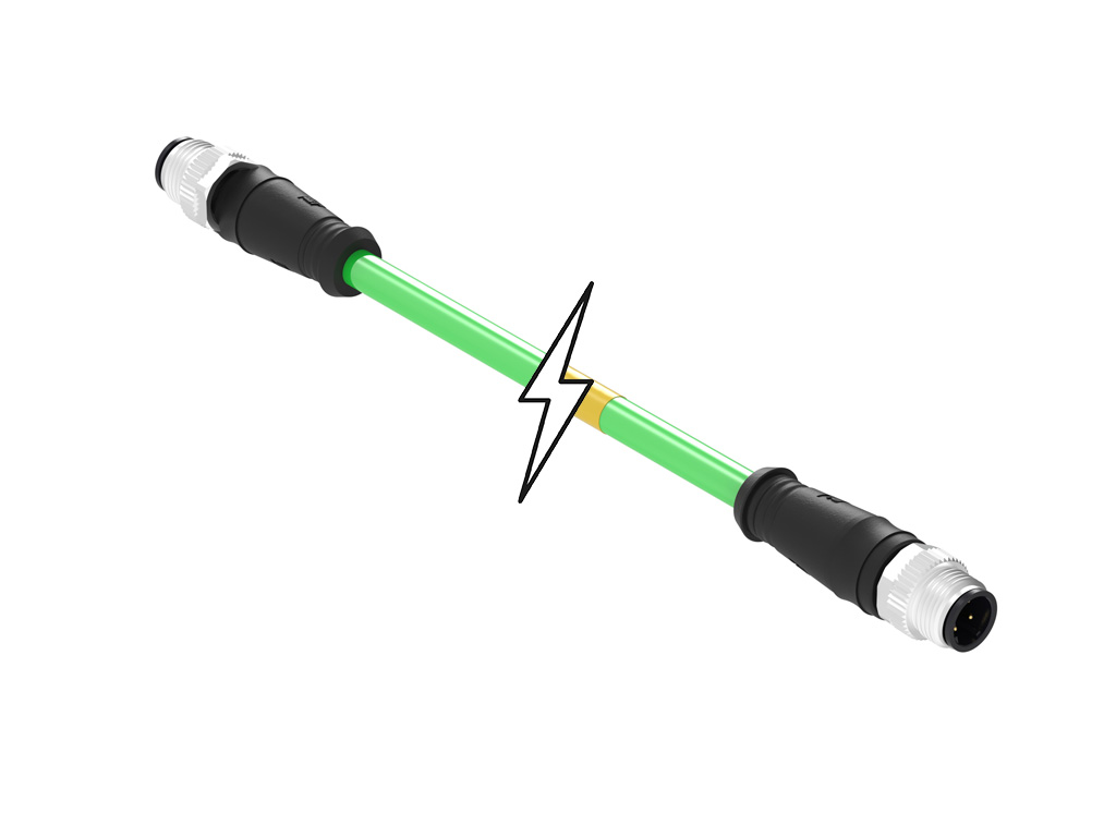 MOLEX 1201088317 Micro-Change (M12) Double-Ended Cordset, 4 Poles, D-Coded, Male (Straight) to Male (Straight), Green TPU WSOR Cable, 22 AWG, 30.0m (98.40') Length
