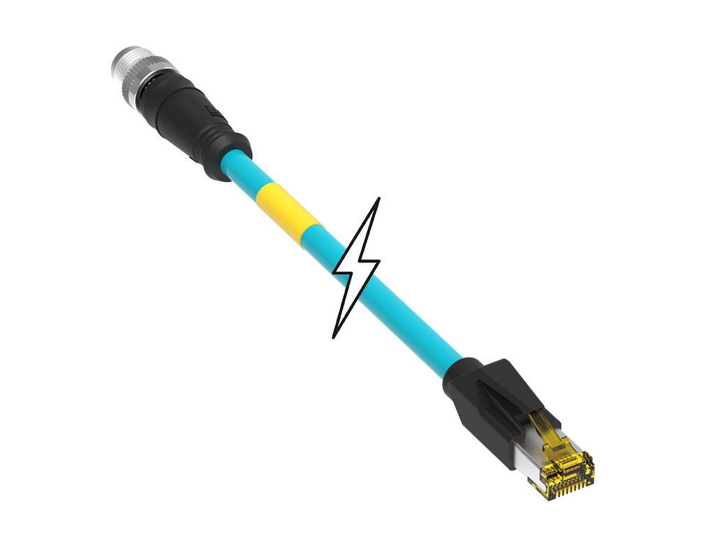 MOLEX 1203410509 Micro-Change (M12) to Standard RJ-45 CAT6A Double-Ended Cordset, 8 Poles, X-Coded, Male (Straight) to Male RJ-45 (Straight), 26 AWG, Green Shielded PUR Cable, 30.0m (98.40') Length