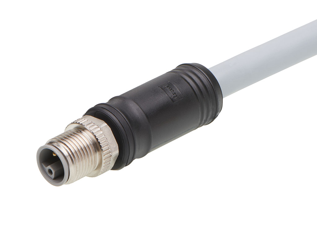 MOLEX 1205000219 Micro-Change (M12) Single-Ended Cordset, 5 Poles, L-Coded, Male (Straight) to Pigtail, 14 AWG, Gray TPU WSOR Cable, 15.0m (49.21') Length