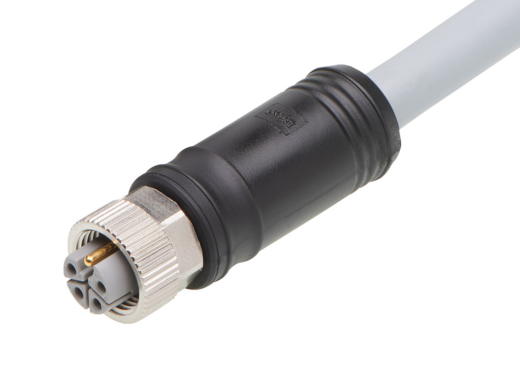 MOLEX 1205000301 Micro-Change (M12) Single-Ended Cordset, 5 Poles, L-Coded, Female (Straight) to Pigtail, 16 AWG, Gray TPU WSOR Cable, 2.0m (6.56') Length