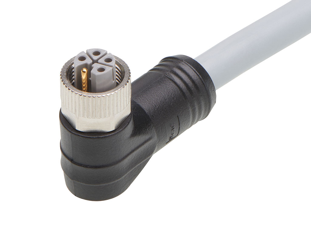 MOLEX 1205000311 Micro-Change (M12) Single-Ended Cordset, 5 Poles, L-Coded, Female (90°) to Pigtail, 16 AWG, Gray TPU WSOR Cable, 10.0m (32.81') Length