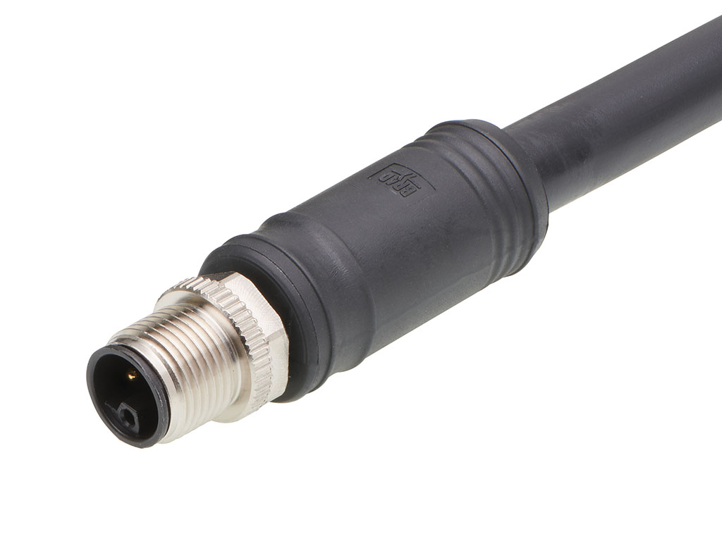 MOLEX 1205000346 Micro-Change (M12) Single-Ended Cordset, 4 Poles, L-Coded, Male (Straight) to Pigtail, 16 AWG, Black TPU WSOR Cable, 10.0m (32.81') Length
