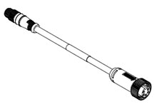 MOLEX 1300390145 Micro-Change (M12) to Mini-Change Double-Ended Cordset, 5 Poles, Male (Straight) to Female (Straight), 22 AWG, DeviceNet Cable Plus Drain, 1.0m (3.28') Length