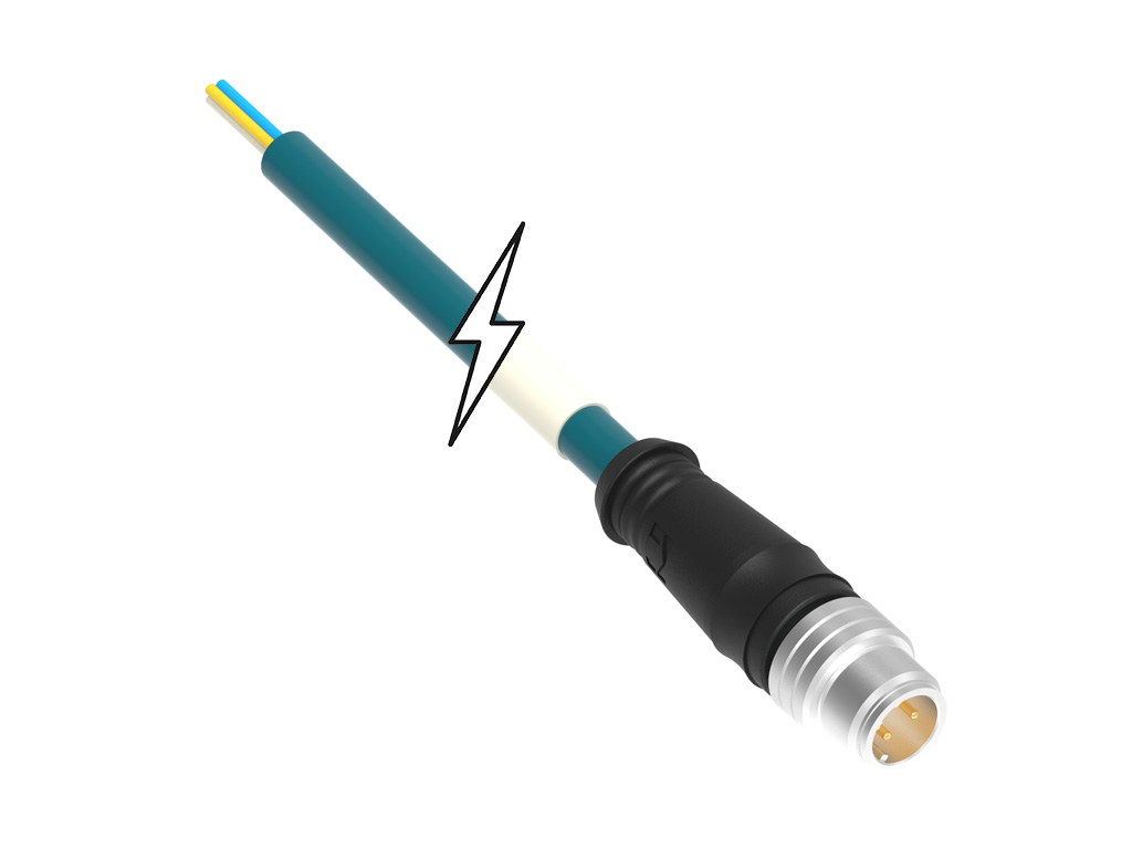 [1300480046] MOLEX 1300480046 Micro-Change (M12) Single-Ended Cordset, 4 Poles, D-Coded, Male (Straight) to Pigtail, 22 AWG, PUR Cable, 1.0m (3.28') Length