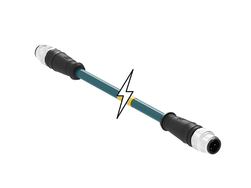 MOLEX 1300480328 Micro-Change (M12) Double-Ended Cordset, 4 Poles, D-Coded, Male (Straight) to Male (Straight), 24 AWG, Teal TPE Cable, 54.0m (177.12') Length