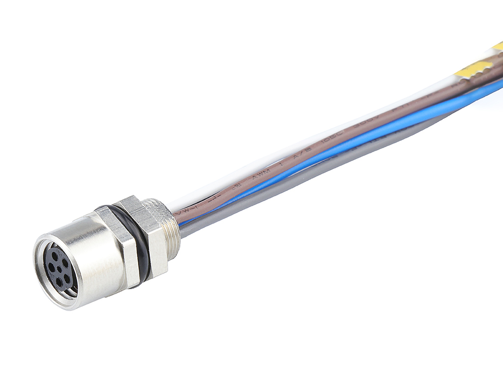 MOLEX 1200310028 Nano-Change (M8) Receptacle, 5 Poles, B-Coded, M8 x 0.5 Mounting Threads, Female (Straight) to 22 AWG Leads, 0.30m (11.81") Length