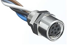 MOLEX 1200310046 Nano-Change (M8) Receptacle, 3 Poles, M8 x 1.0 Mounting Threads, Female (Straight) to 22 AWG Leads, 0.30m (11.81") Length
