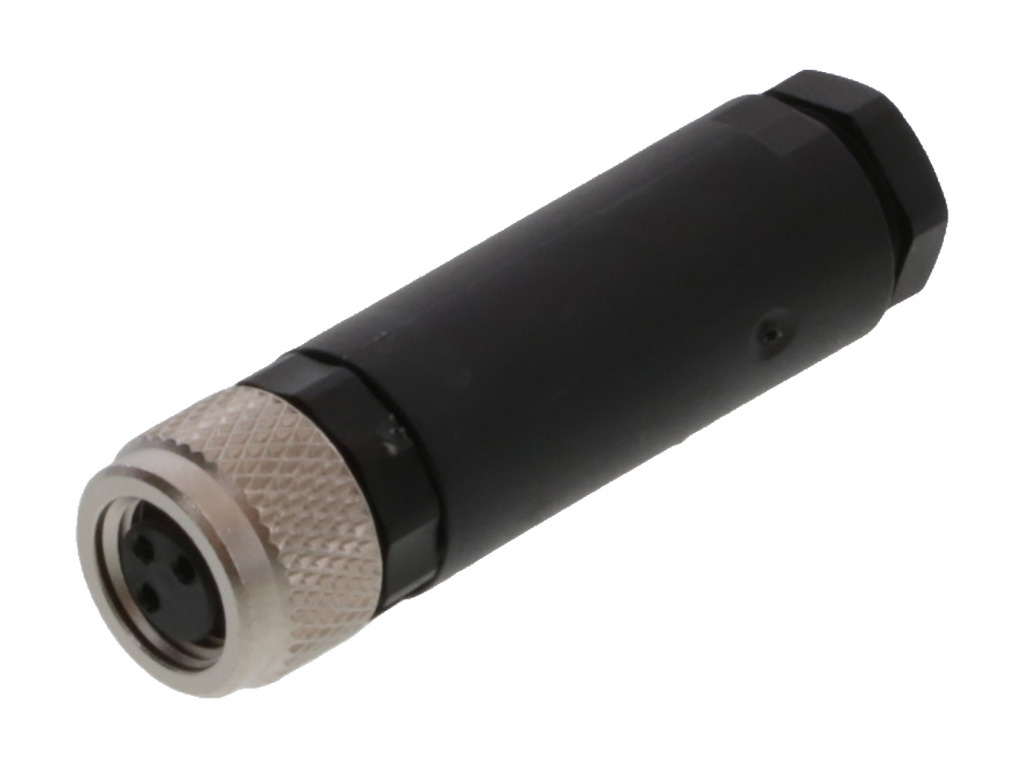 MOLEX 1200910024 Nano-Change (M8) Field Attachable Connector, 3 Poles, Straight, Female, Unshielded, Screw Termination, Cable Diameter 3.50-5.00mm