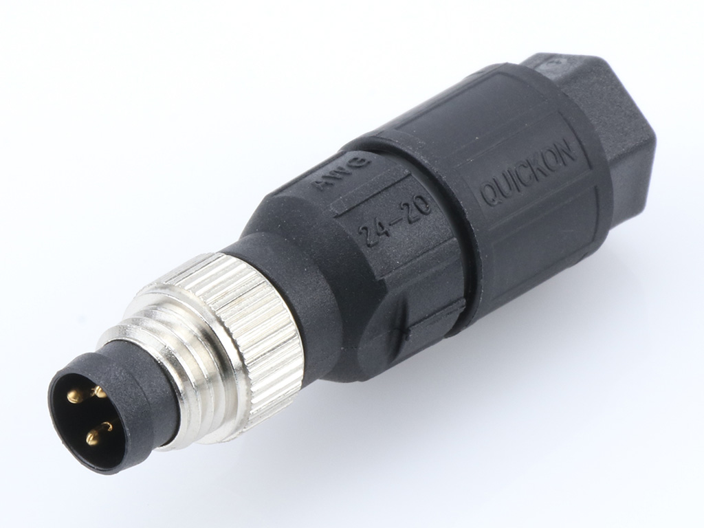 [1200910027] MOLEX 1200910027 Nano-Change (M8) Field Attachable Connector, 3 Poles, Straight, Male, Unshielded, IDC Termination, Cable Diameter 2.50-5.20mm