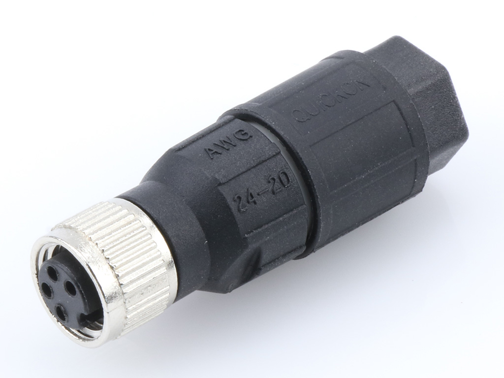 MOLEX 1200910030 Nano-Change (M8) Field Attachable Connector, 4 Poles, Straight, Female, Unshielded, IDC Termination, Cable Diameter 2.50-5.20mm