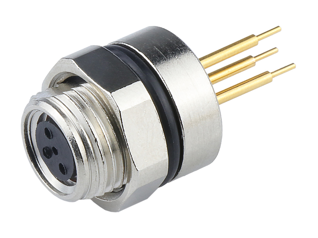 MOLEX 1201490016 Nano-Change (M8) Industrial Receptacle, 3 Poles, Alternate Key, PCB Mount