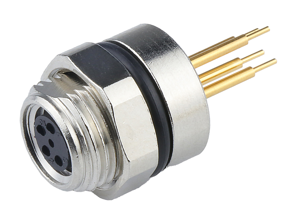 MOLEX 1201490064 Nano-Change (M8) Industrial Receptacle, 4 Poles, Alternate Key, PCB Mount
