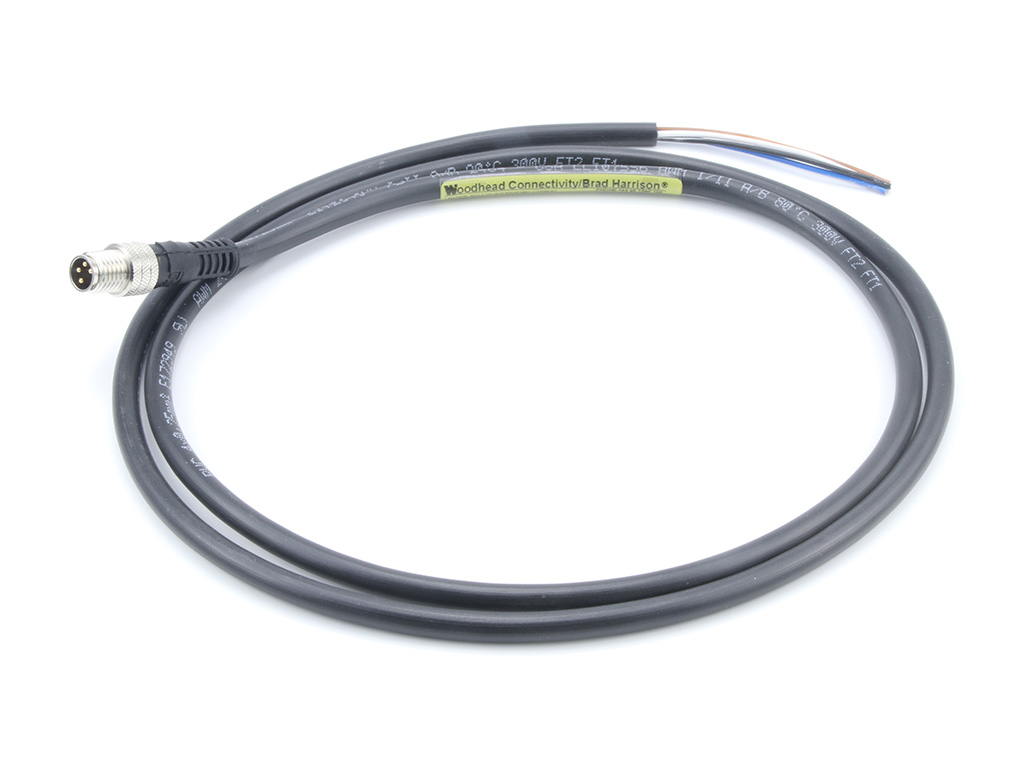 [1200868161] MOLEX 1200868161 Nano-Change (M8) Single-Ended Cordset, 4 Poles, A-Coded, Male (Straight) to Pigtail, 0.25mm² Black PVC Cable, 1.0m (3.28') Length