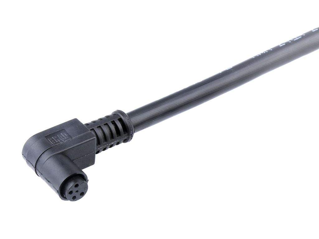 MOLEX 1200888035 Nano-Change (M8) Single-Ended Cordset, 4 Poles, Female (90°) with Snap Coupling to Pigtail, 0.25mm² PVC Cable, 5.0m (16.40') Length