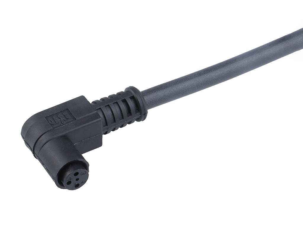 [1200888090] MOLEX 1200888090 Nano-Change (M8) Single-Ended Cordset, 3 Poles, Female (90°) with Snap Coupling to Pigtail, 0.25mm² PUR Cable, 2.0m (6.56') Length, PUR Cable Preferred Version in Europe