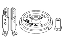 [1210120112] MOLEX 1210120112 mPm DIN Base, Form A-18mm, B30 Base, 2 Pole Plus Ground Terminal, 250V AC/300V DC, Black, Nitrile Gasket