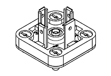 MOLEX 1210120168 mPm DIN Base, Form A-18mm, B20 Base, 2 Pole Plus Ground Terminal, 250V AC/300V DC, Black, Nitrile Gasket with Screw, UL94-V0 Rated