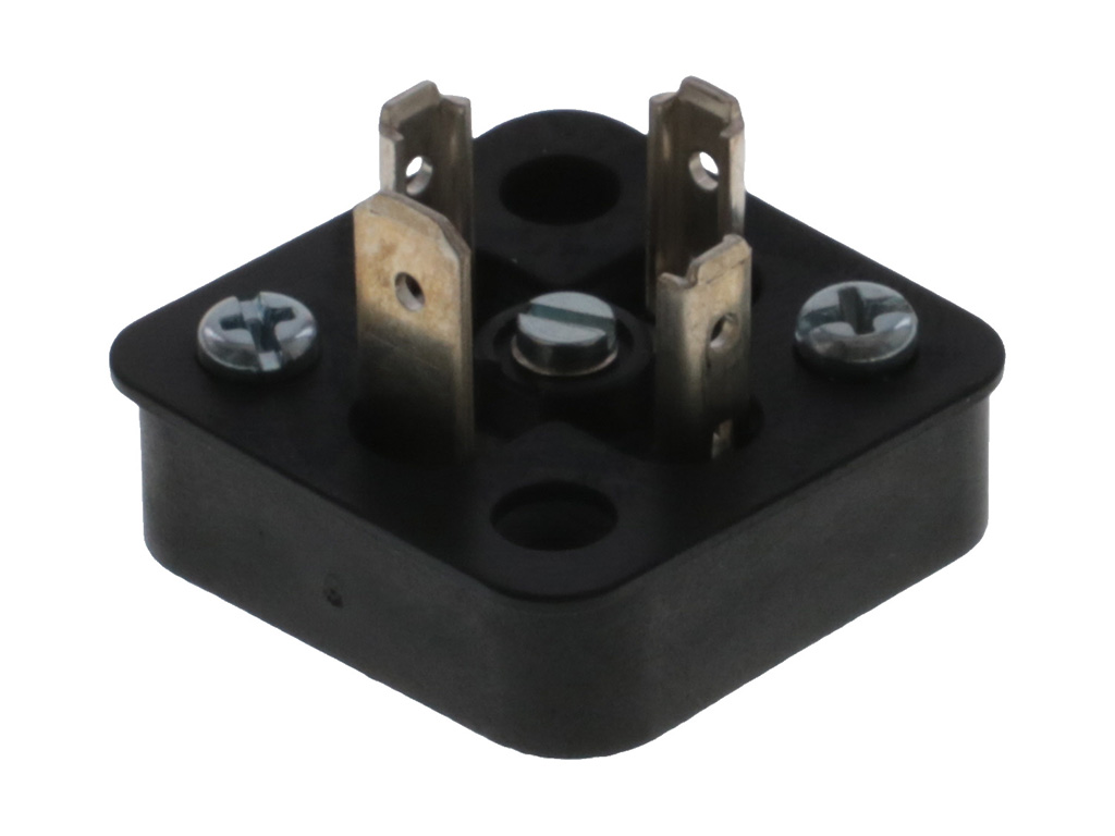 MOLEX 1210120169 mPm DIN Base, Form A-18mm, B20 Base, 3 Pole Plus Ground Terminal, 250V AC/300V DC, Black, Nitrile Gasket with Screw, UL94-V0 Rated