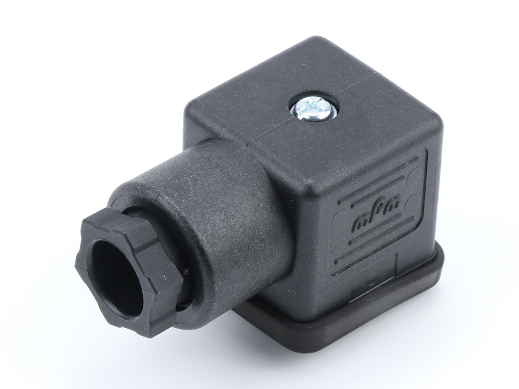 [1210230238] MOLEX 1210230238 mPm DIN Valve Connector, Form A-18mm, PG9 Internal Threads, 2 Pole, H12 Ground Position, Black, Nitrile Profile Gasket and Screw, Mounted, Bulk Packed
