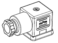 MOLEX 1210230253 mPm DIN Valve Connector, Form A-18mm, PG9 Internal Threads, 2 Pole, H6 Ground Position, Black, Nitrile Flat Gasket and Screw, Mounted, Bulk Packed