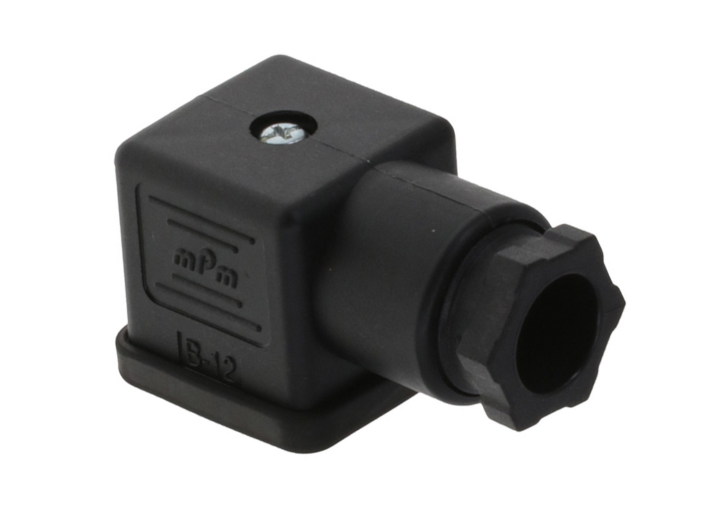 [1210230278] MOLEX 1210230278 mPm DIN Valve Connector, Form A-18mm, PG11 Internal Threads, 2 Pole, H12 Ground Position, Black, Nitrile Profile Gasket and Screw, Mounted, Bulk Packed