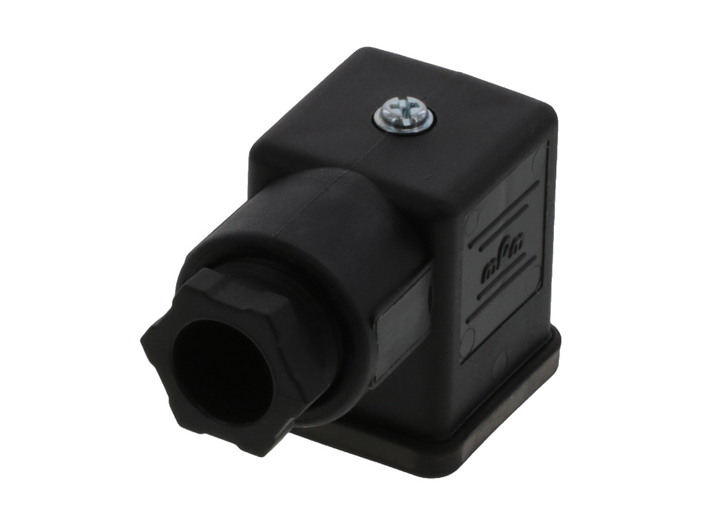 [1210230633] MOLEX 1210230633 mPm DIN Valve Connector, Form A-18mm, PG11 Internal Threads, 3 Pole, H12 Ground Position, Black, Nitrile Profile Gasket and Screw, Mounted, Bulk Pack