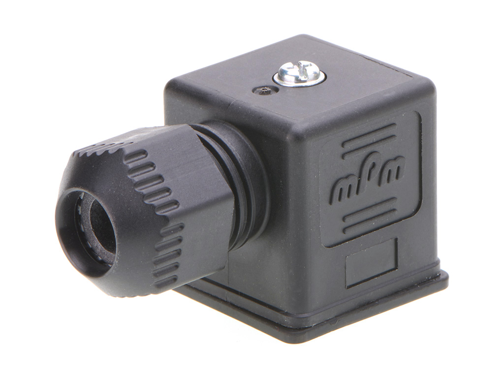 MOLEX 1212010034 mPm DIN Valve Connector, Form A-18mm, External Thread, 2 Pole Plus Ground Terminal, 250V AC/300V DC, Nitrile Gasket, Mounted, Bulk Pack