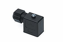 MOLEX 1212020001 mPm DIN Valve Connector, Form B-11mm, External Thread, 2 Pole Plus Ground Terminal, 250V AC/300V DC, Black, Nitrile Gasket