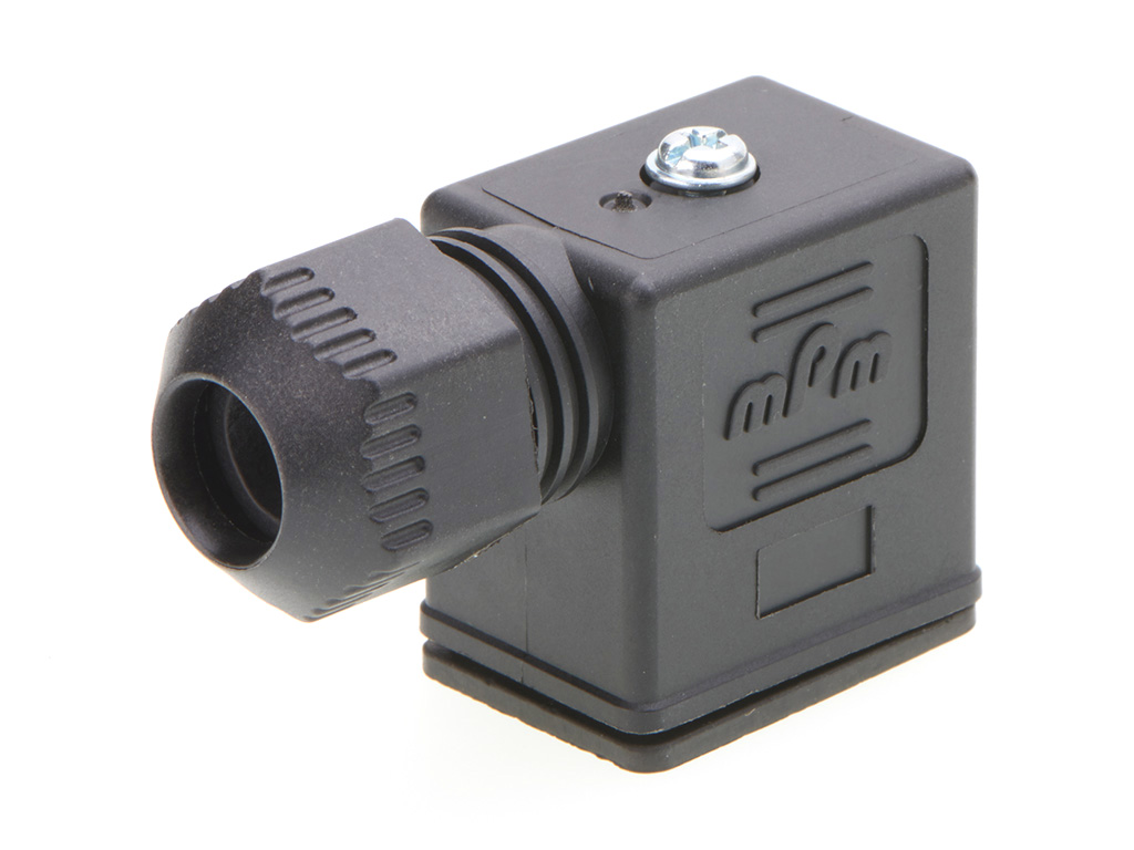 [1212020012] MOLEX 1212020012 mPm DIN Valve Connector, Form B-11mm, External Thread, 2 Pole Plus Ground Position H12, Nitrile Gasket, UL94HB Rated, Bulk Pack, Mounted