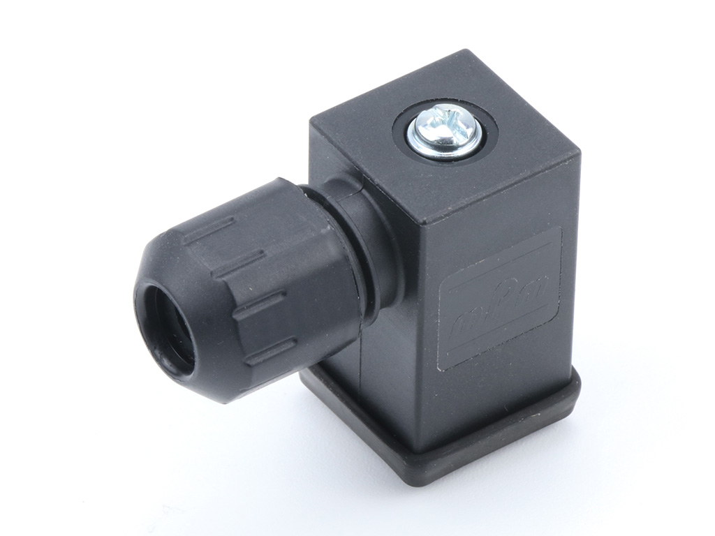 [1212040018] MOLEX 1212040018 mPm DIN Valve Connector, Form C-8mm, External Thread, 2 Pole Plus Ground Terminal, 250V AC/DC, Black, Profiled Nitrile Gasket, UL94-V0 Rated, Bulk Pack, Mounted
