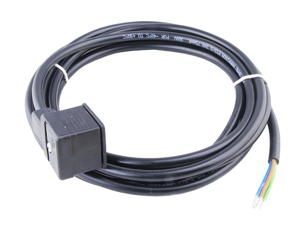 MOLEX 1210400818 Brad mPm DIN Form A-18mm 2 Pole Plus Double Ground H6/H12 to Pigtail, Nitrile Integrated Gasket and Screw, 0.75mm²  Black PUR Cable, 3.0m (9.84') Length, 250V