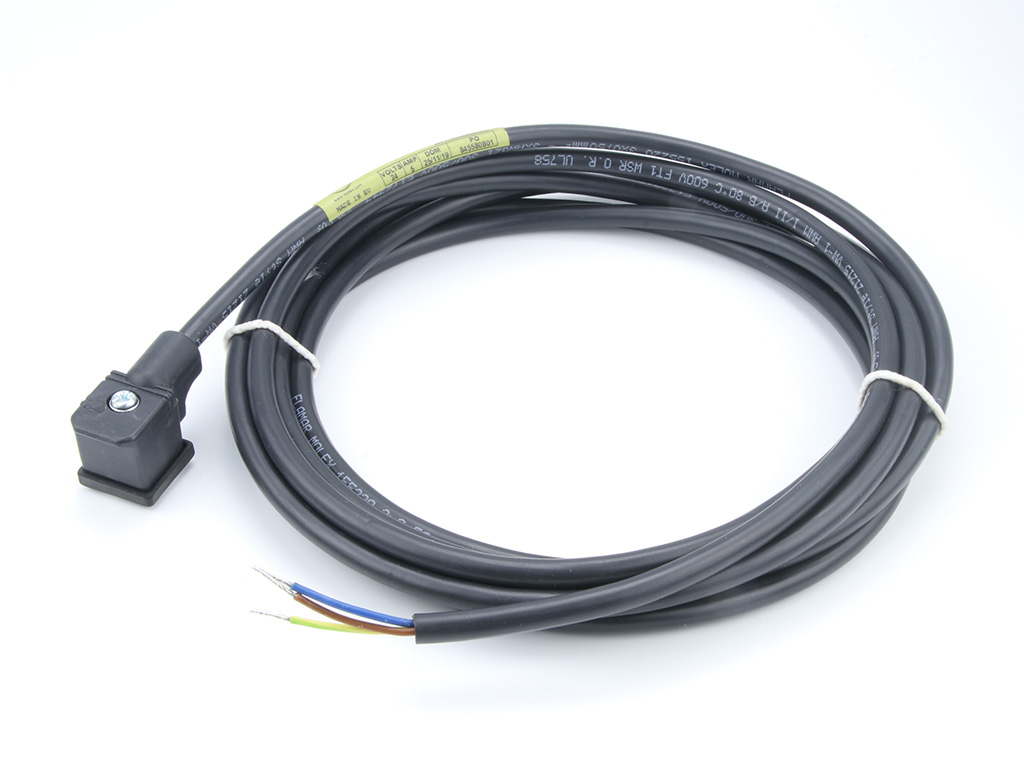 MOLEX 2210400005 Brad mPm DIN Form C-Micro 9.4mm 2 Pole Plus Double Ground H6/H12 to Pigtail, Nitrile Profile Gasket and Screw, 0.50mm² Black WSOR UL Cable, 3.0m (9.84') Length, 250V