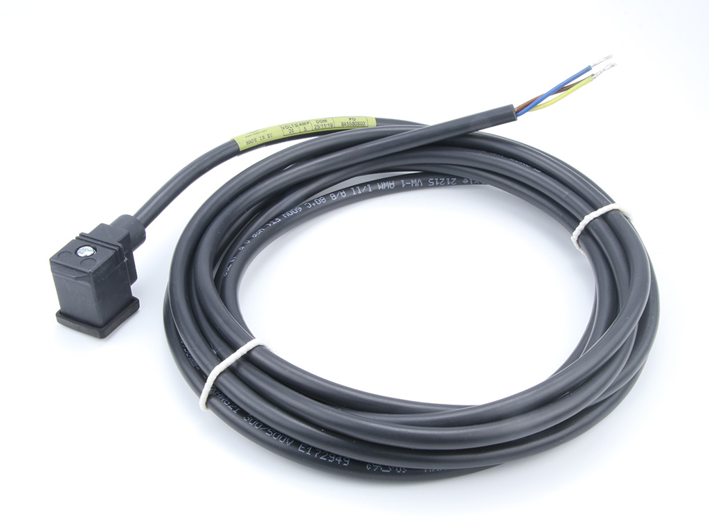 [2210400006] MOLEX 2210400006 Brad mPm DIN Form C-8mm 2 Pole Plus Double Ground H6/H12 to Pigtail, Nitrile Profile Gasket and Screw, 0.50mm² Black WSOR UL Cable, 3.0m (9.84') Length, 250V