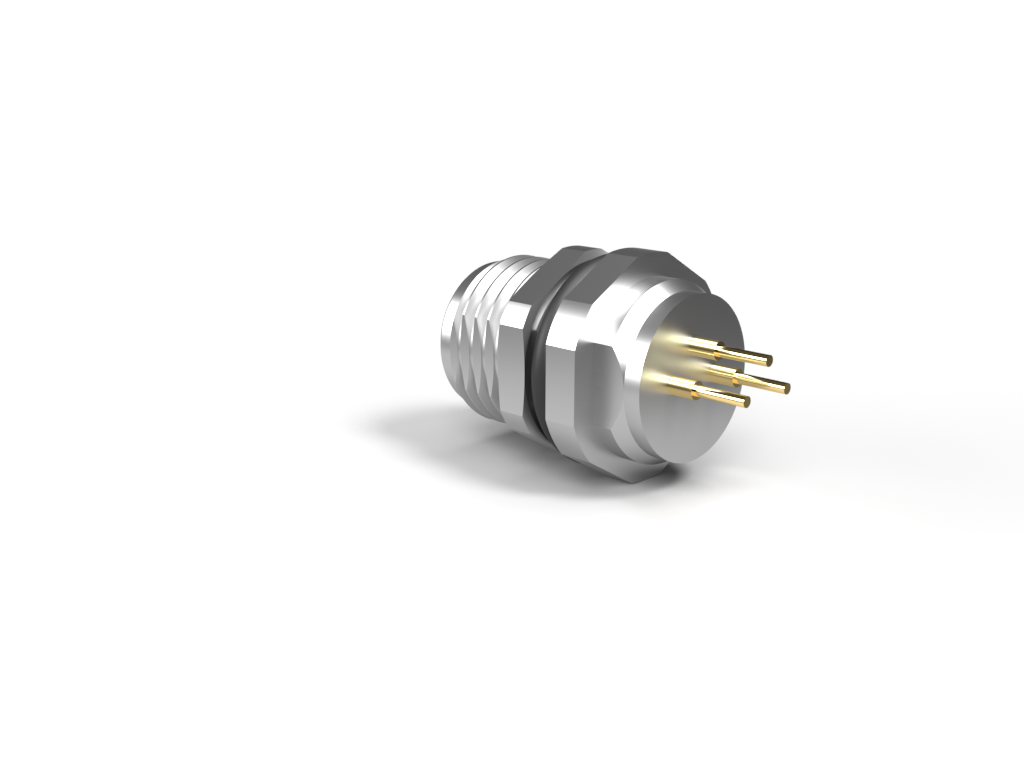 EUROCONN M8A-08SSPS M8 NAARAS LIITIN A-KOODAUS PIIRILEVYLLE ASENNUS TAKAA ASENNUSRUUVI M8x0.5 8-napainen
