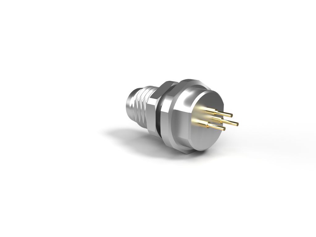 [M8A-03MSPS] EUROCONN M8A-03MSPS M8 UROS LIITIN A-KOODAUS PIIRILEVYLLE ASENNUS TAKAA ASENNUSRUUVI M8x0.5 3-napainen