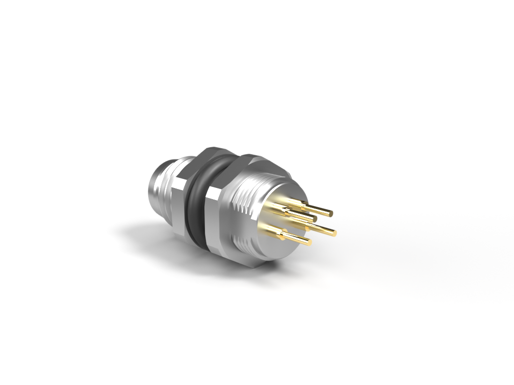 [M8A-04MSFT] EUROCONN M8A-04MSFT M8 UROS LIITIN A-KOODAUS PIIRILEVYLLE ASENNUS EDESTÄ ASENNUSRUUVI M11x1.0 4-napainen