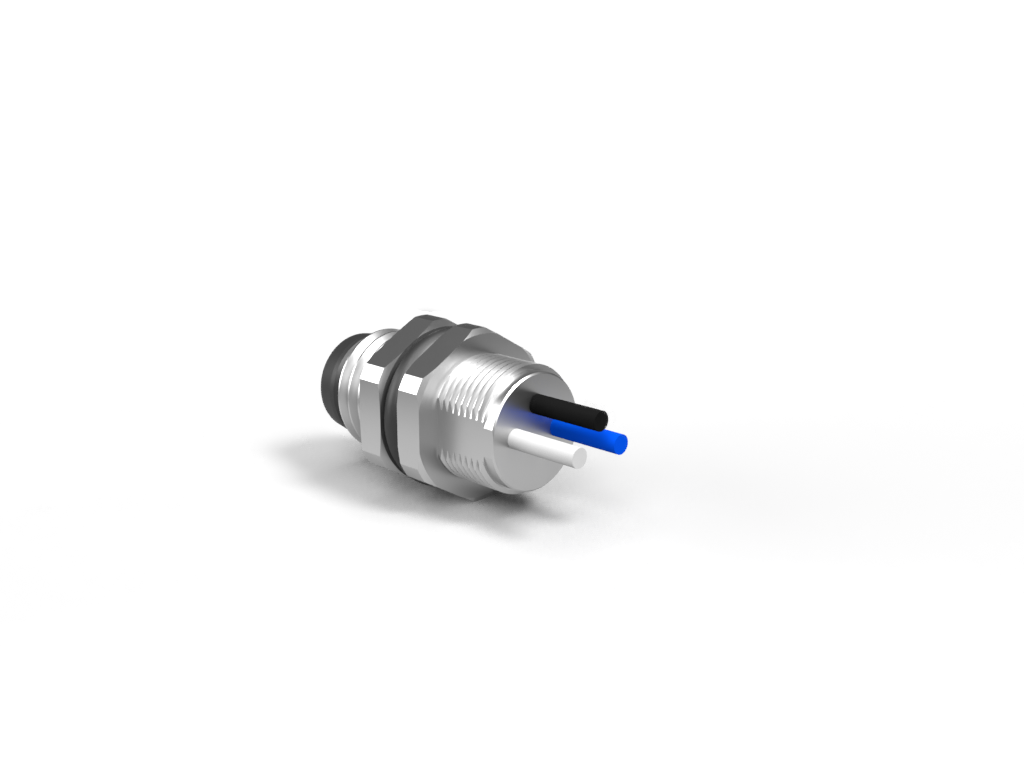 EUROCONN M8A-06MWFM-500 M8 UROS LIITIN A-KOODAUS JUOTETTAVA JOHTIMILLA ASENNUS EDESTÄ ASENNUSRUUVI M8x1.0 6-napainen 0.5m