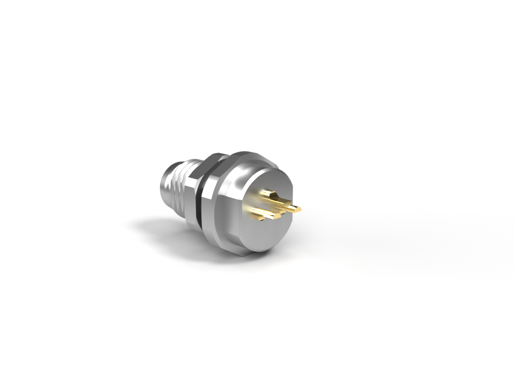 EUROCONN M8A-03MLPS M8 UROS LIITIN A-KOODAUS JUOTETTAVA JOHTIMILLA ASENNUS TAKAA ASENNUSRUUVI M8x0.5 3-napainen 0.5M