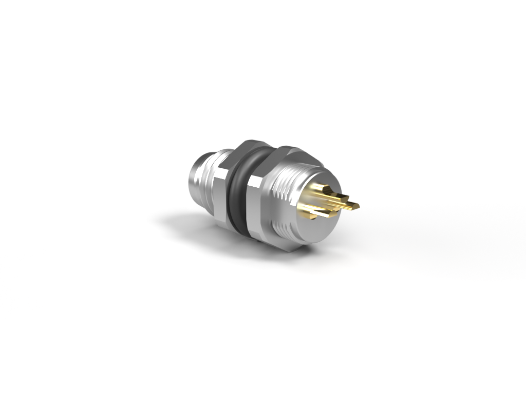 EUROCONN M8A-03MLFM M8 UROS LIITIN A-KOODAUS JUOTETTAVA ASENNUS EDESTÄ ASENNUSRUUVI M8x1.0 3-napainen