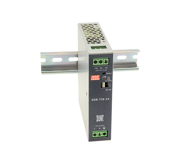 MEANWELL XDR-75E-24 - Teholähde DIN-kisko O/P +24V 3.2A