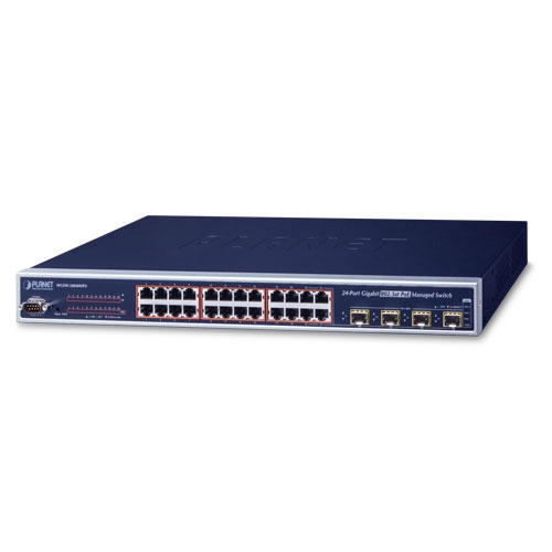 PLANET PLANET WGSW-24040HP4 L2+ 24-porttinen 10/100/1000 Mbps 802. 3at PoE+ Hallittu kytkin 4 jaetulla SFP-portilla