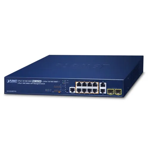[GS-5220-8P2T2S] PLANET GS-5220-8P2T2S L2+ 8-porttinen 10/100/1000T 802.3at PoE + 2-porttinen 10/100/1000T + 2-porttinen 100/1000X SFP Hallittava kytkin