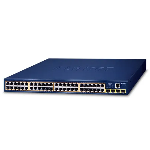 PLANET GS-4210-48P4S 48-porttinen 10/100/1000T 802.3at PoE + 4-porttinen 100/1000BASE-X SFP Hallittava kytkin