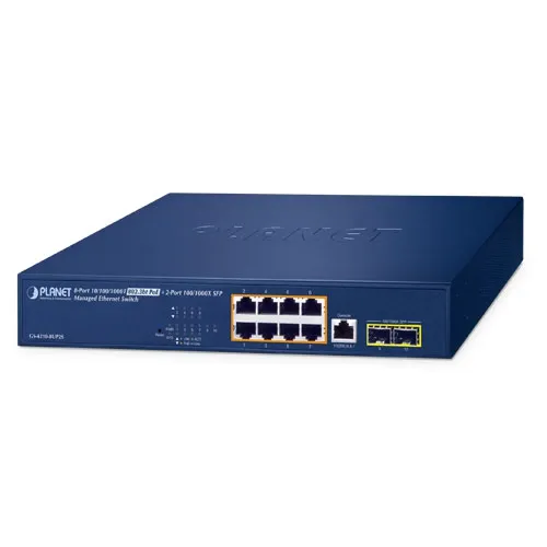PLANET GS-4210-8UP2S 8-porttinen 10/100/1000T 802.3bt PoE + 2-porttinen 100/1000X SFP Hallittu Ethernet-kytkin