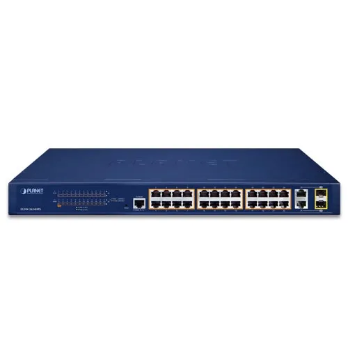 PLANET FGSW-2624HPS 24-porttinen 10/100TX 802.3at PoE + 2-porttinen Gigabit TP/SFP Combo Hallittu Ethernet-kytkin