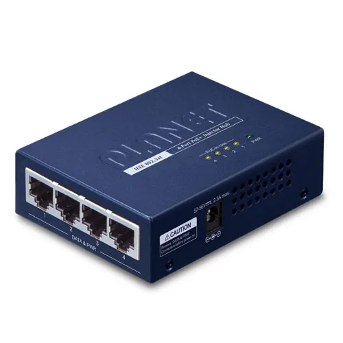 PLANET HPOE-460 4-porttinen Gigabit IEEE 802.3at PoE+ Injektori Hub