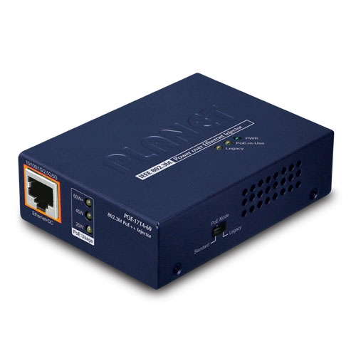 PLANET POE-171A-60 Yksiporttinen Multi-Gigabit 802.3bt PoE++ Injektori 60W